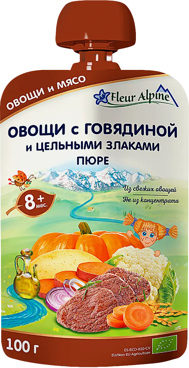 Изображение товара Пюре Fleur Alpine говядина овощи злаки с 8 месяцев 100г