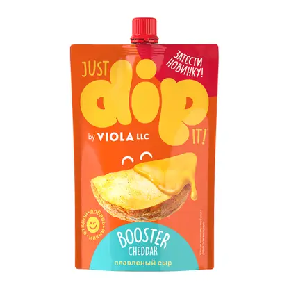 Изображение товара Плавленый сыр Чеддер 45% Dip Viola 180г твердый сыр для закусок и кулинарии