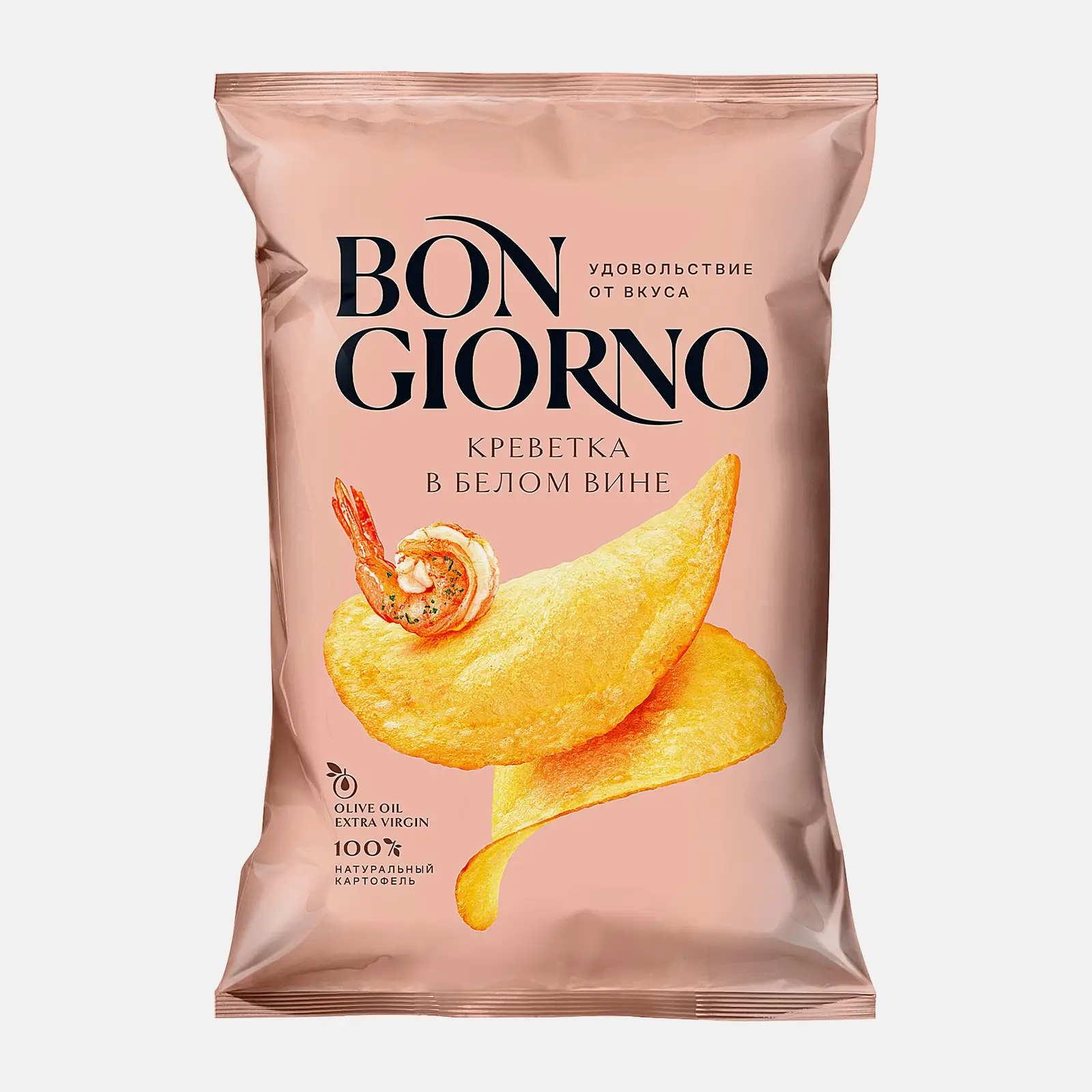 Чипсы Bon Giorno натуральные Креветка в белом вине 80г