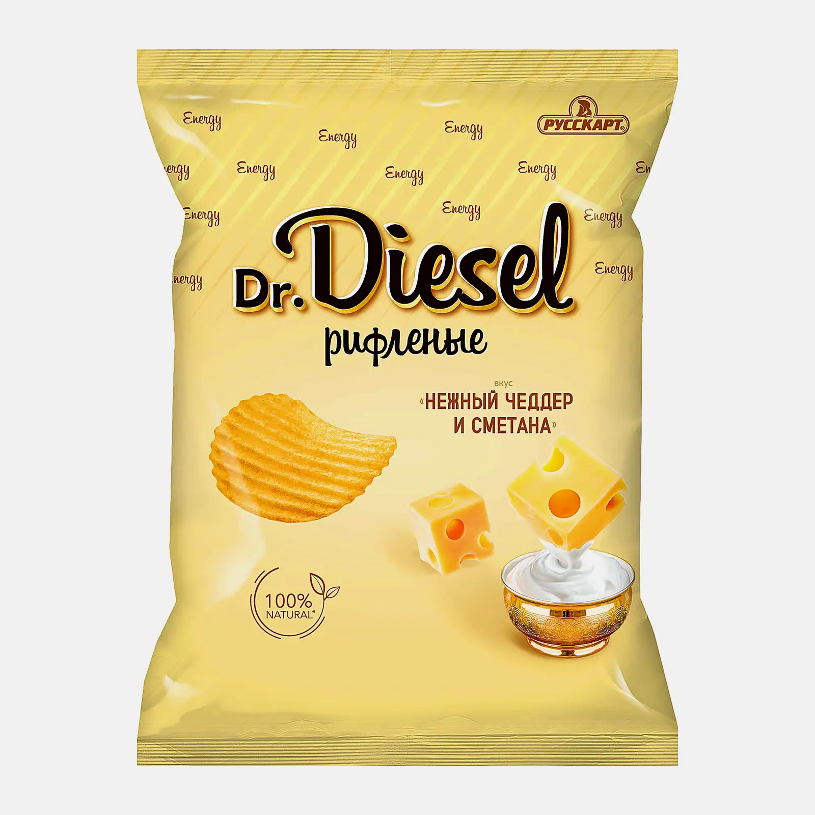 Чипсы рифленые Нежный чеддер и сметана Dr. Diesel 120г