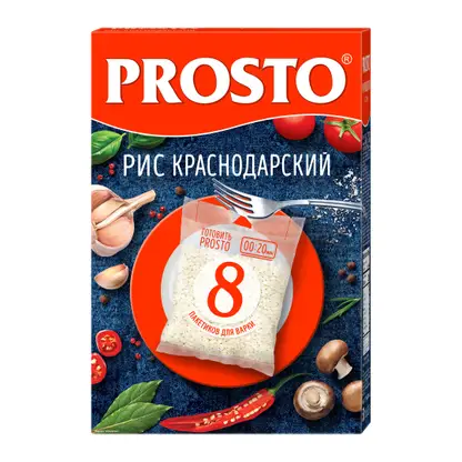 Изображение товара Рис Prosto Краснодарский круглозерный 8пак*62.5г