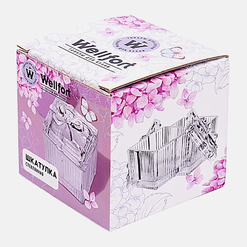 Шкатулка стеклянная Wellfort Бант 8.5см