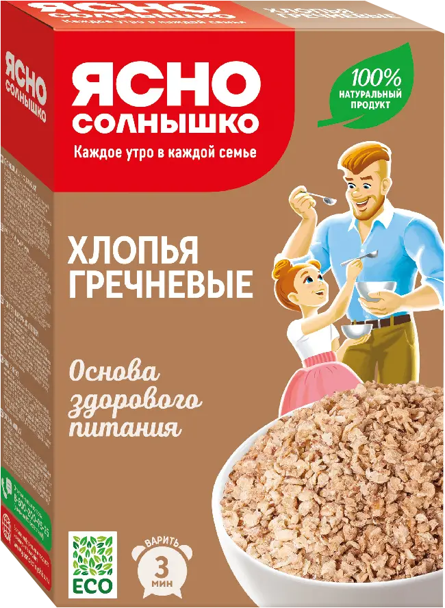 Изображение товара Гречневые хлопья Ясно Солнышко 375г быстрое и полезное питание
