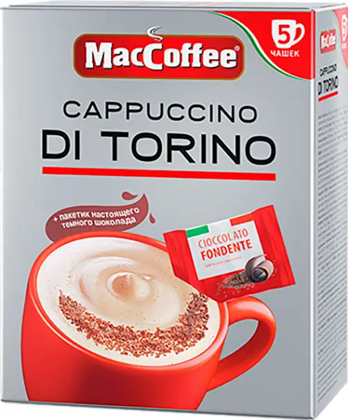 Изображение товара Кофе растворимый Maccoffee Cappuccino Di Torino 5 саше 127.5г итальянский вкус