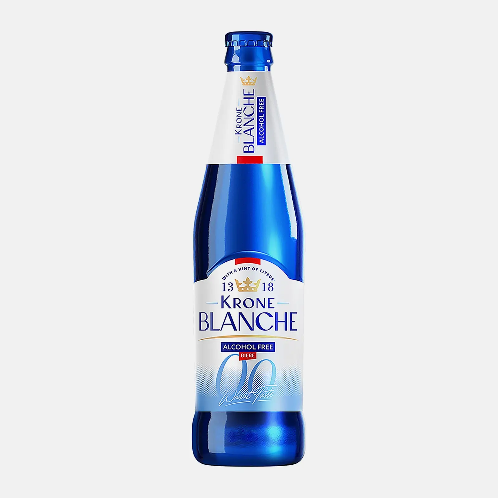 Изображение товара Пивной напиток Krone Blanche Biere Безалкогольный 0.45 л — светлый, пшеничный профиль