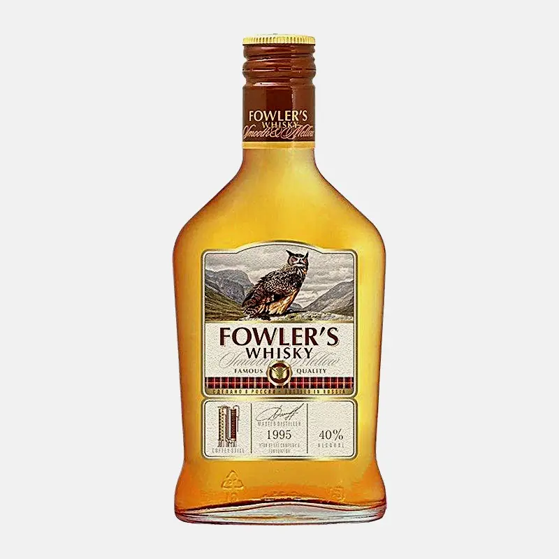 Изображение товара Виски зерновой Fowlers Ординарный 40% 250 мл выдержка 6 мес Изображение товара Виски зерновой Fowlers Ординарный 40% 250 мл выдержка 6 мес