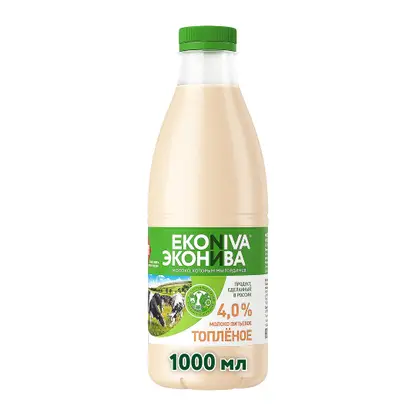 Изображение товара Молоко ЭкоНива топленое 4% 1л