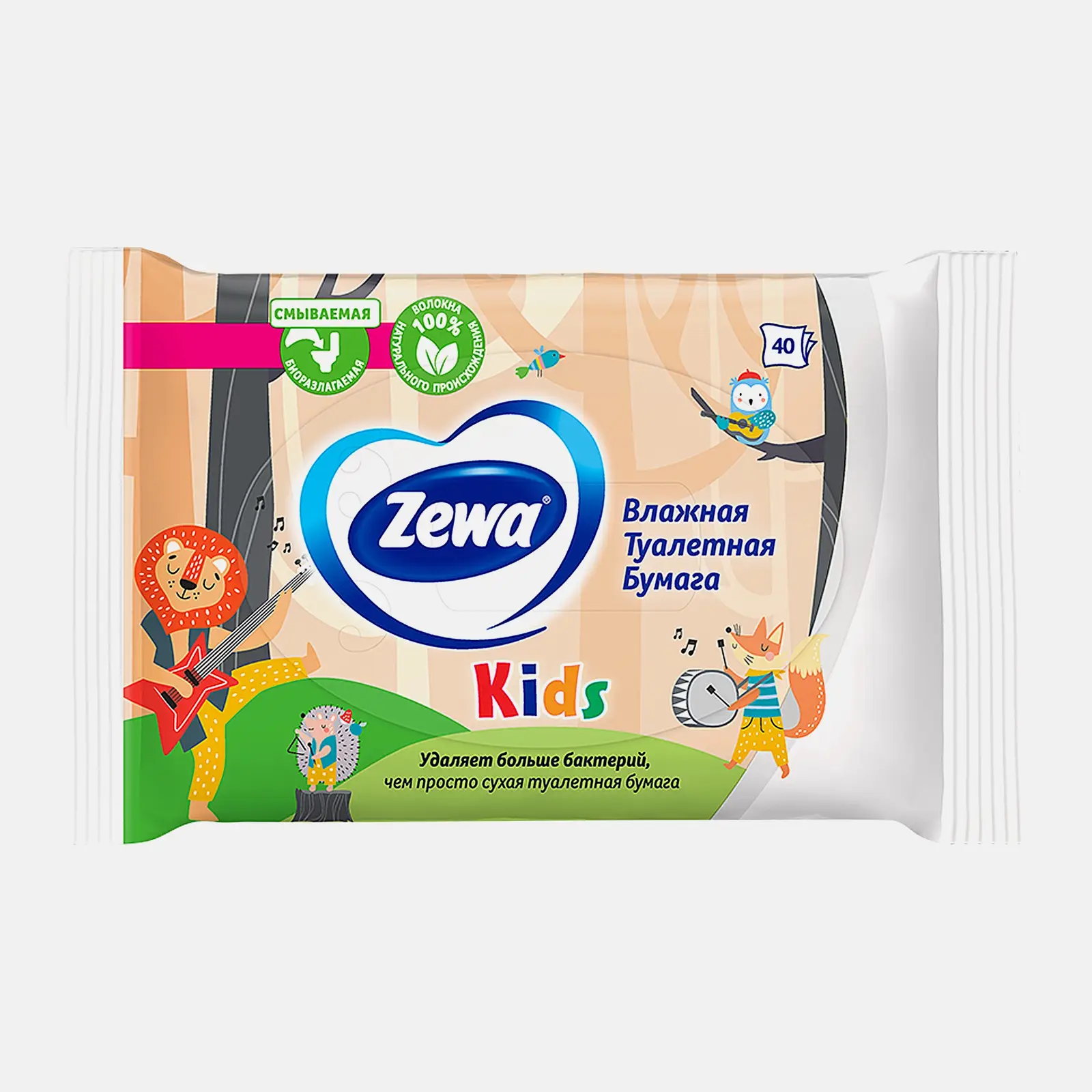 Влажная туалетная бумага Zewa Kids детская 40шт - фото 2 Влажная туалетная бумага Zewa Kids детская 40шт - фото 2