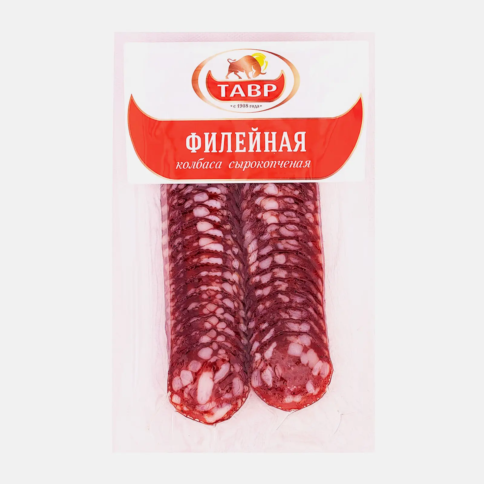 Колбаса Тавр Филейная сырокопченая нарезка 90г