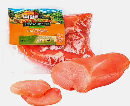 Пастрома из мяса птицы Агрокомплекс сырокопченая весовая