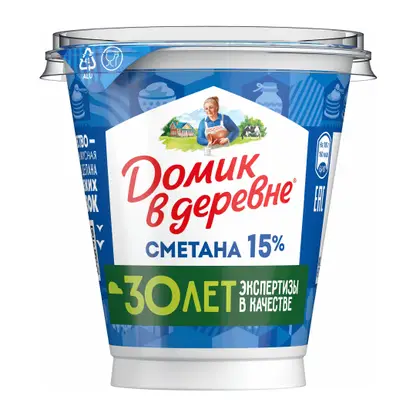 Изображение товара Сметана Домик в Деревне 15% 300г