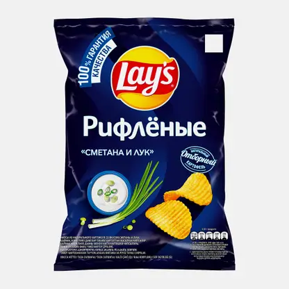 Чипсы Lays Рифлёные Сметана и лук 140г
