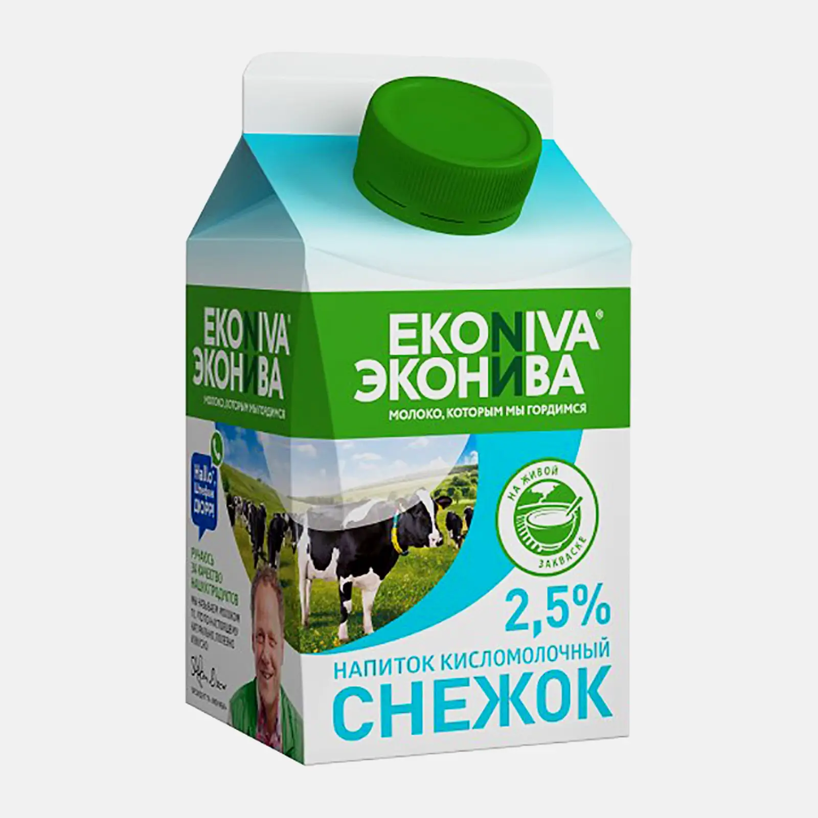 Изображение товара Натуральный творожный продукт Эконива Снежок 2.5% 500мл для завтрака и десертов