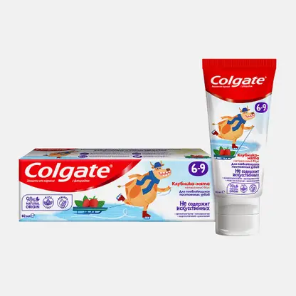 Зубная паста Colgate 6-9 Клубника-мята детская с фторидом 60мл