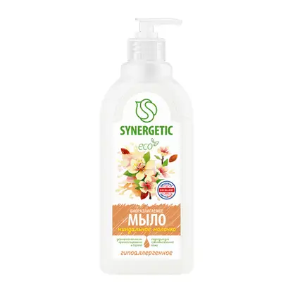 Изображение товара Жидкое мыло с миндальным молочком Synergetic 500 мл натуральное деликатное очищение Изображение товара Жидкое мыло с миндальным молочком Synergetic 500 мл натуральное деликатное очищение