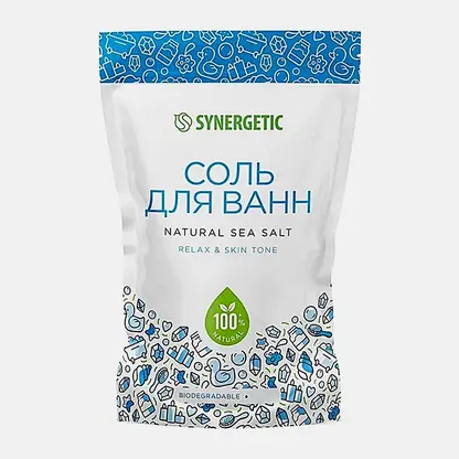 Морская соль для ванн Бархатистая кожа Synergetic 1кг