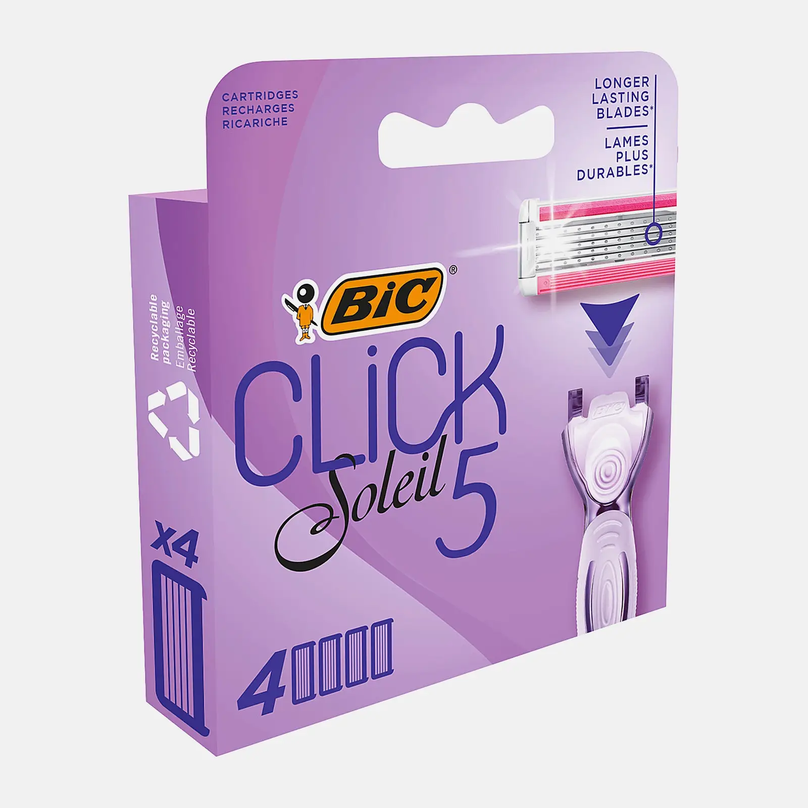 Сменные кассеты для бритья Bic Click 5 Soleil Sensitive 4шт - фото 5
