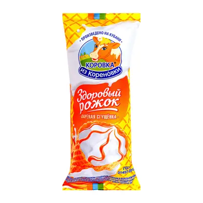 Изображение товара Мороженое Коровка из Кореновки Рожок с вареной сгущенкой 120г