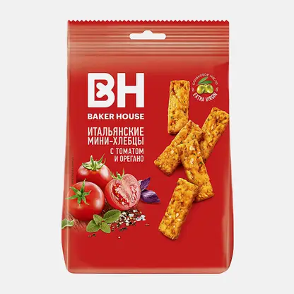 Мини-хлеб с томатом и орегано оливковым маслом и морской солью Baker House 110г