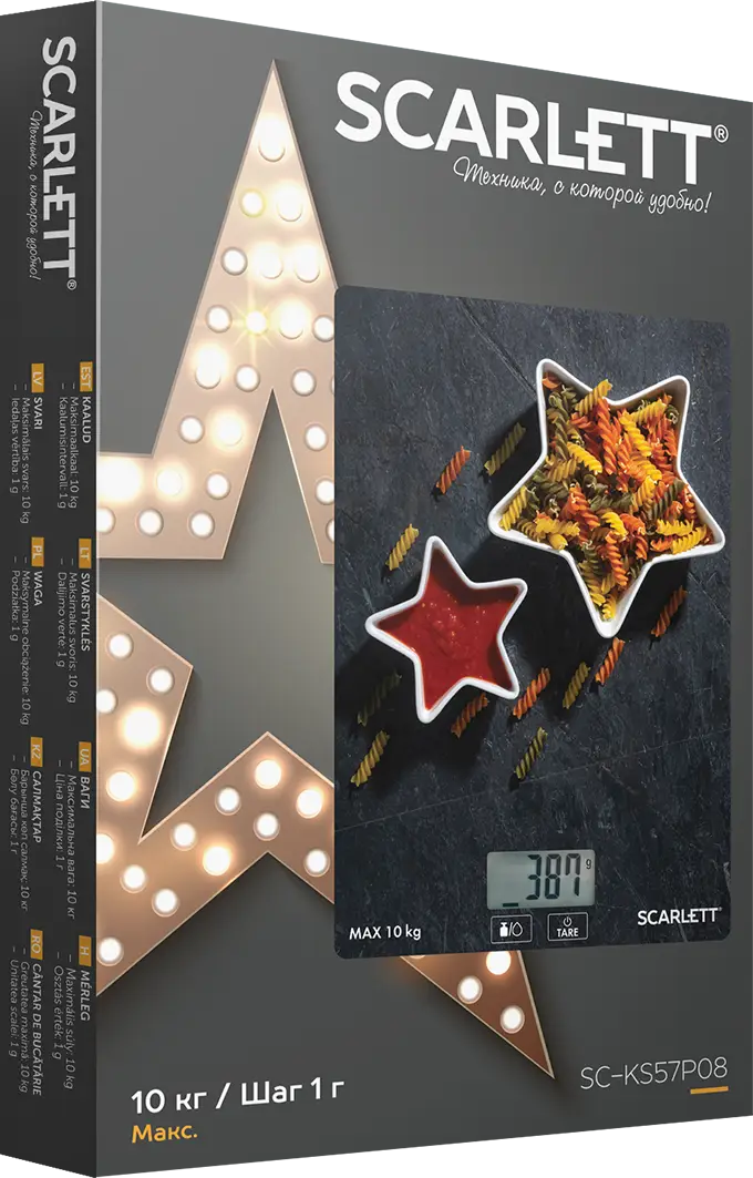 Весы кухонные Scarlett SC-KS57P16/P14/P21/P30/P08/P50/P62 в ассортименте