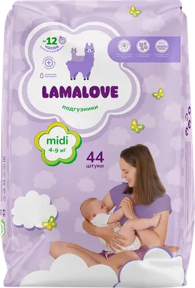 Подгузники детские Lamalove Midi 4-9кг 44шт