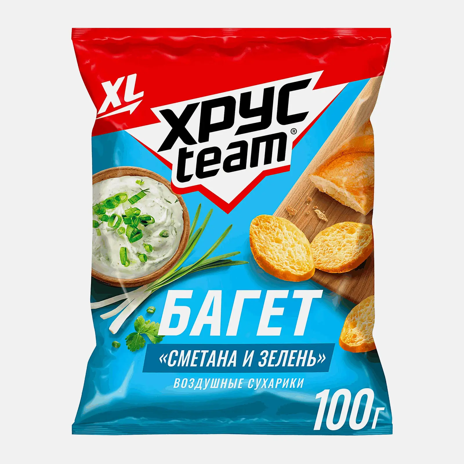 Сухарики Хрусteam Багет Сметана и зелень 100г